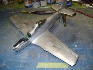 Panels painted with different nuances of metal color